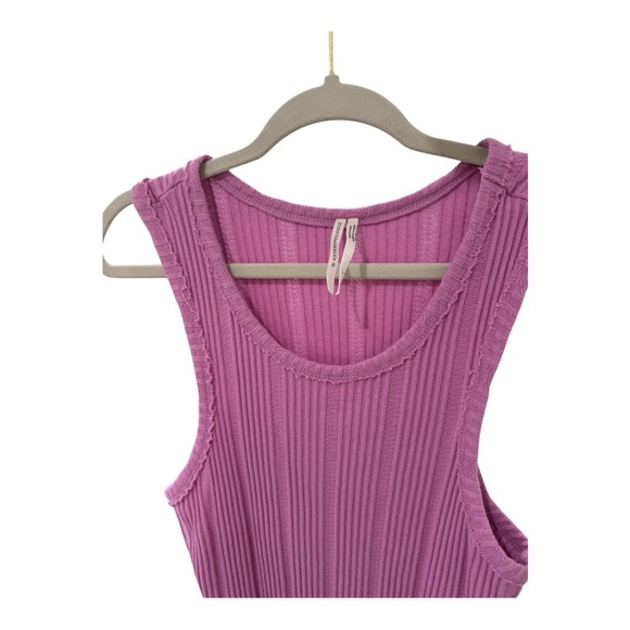 ANTHROPOLOGIE Women's Ribbed Tank Top MAUVE/PURPLE Size L - LIKE NEW! Fast Ship! - Picture 3 of 5